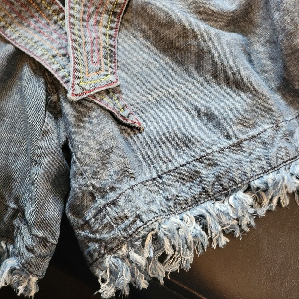 Trina Turk The Keys off the shoulder linen blend Chambray  Romper Blue Size XS - Picture 9 of 12